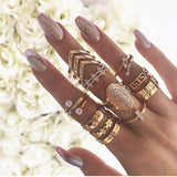 13 Sets of Gold Diamond Inlaid Rings