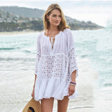 Bamboo Cotton Patchwork Lace Long Sleeved Beach Skirt