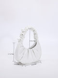 Mini Minimalist Ruched Bag Cloud Ruched Handbag Solid Color Shoulder Bag Women's PU Underarm Purse