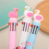 Stationery Ten Color Ballpoint Pen Girl Heart Pressing Ballpoint Pen Moving Ball Pen Cartoon Student Pen Graffiti Brush