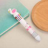 Stationery Ten Color Ballpoint Pen Girl Heart Pressing Ballpoint Pen Moving Ball Pen Cartoon Student Pen Graffiti Brush