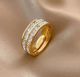 Golden diamond ring