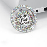 Botão do interruptor de partida do carro Adesivos de diamante decorativos automotivos Anel de strass Círculo Guarnições Capa protetora Acessórios para carro
