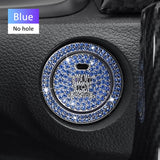 Botão do interruptor de partida do carro Adesivos de diamante decorativos automotivos Anel de strass Círculo Guarnições Capa protetora Acessórios para carro