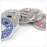 Botão do interruptor de partida do carro Adesivos de diamante decorativos automotivos Anel de strass Círculo Guarnições Capa protetora Acessórios para carro
