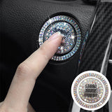 Botão do interruptor de partida do carro Adesivos de diamante decorativos automotivos Anel de strass Círculo Guarnições Capa protetora Acessórios para carro