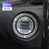 Botão do interruptor de partida do carro Adesivos de diamante decorativos automotivos Anel de strass Círculo Guarnições Capa protetora Acessórios para carro