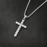 Fashion Silver Full Diamond Cross - Small