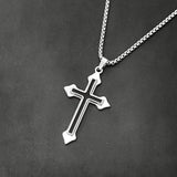 Black Cross Titanium Steel Necklace