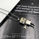 Colar Block Robot Fashion Titanium Steel-prata