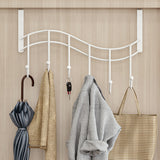 Hanging clothes rack storage behind the door, no need for punching holes, multifunctional wall shelf