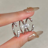 Simple and fashionable three in one ring for women