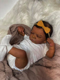 Reborn Baby-Black skin, cotton body, sleeping baby