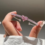 Pink Love Zircon Open Bracelet