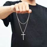 Retro Fashion Minimalist Titanium Steel Cross Necklace