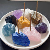 Suporte para inserção de fragrância de fio de pedra bruta de cristal natural