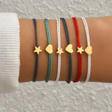 Bohemian color bracelet star heart multi-piece set