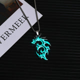 Fashionable and minimalist men's flame dragon luminous necklace