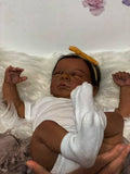 Reborn Baby-Black skin, cotton body, sleeping baby