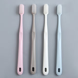 Macaron 4 peças Bambu Carvão Macio Cabelo Adulto Cabeça Grande Viagem Família Japonês Escova de Dentes Sem Impressão 