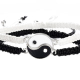 Chinese Style Retro Handcrafted Tai Chi Bagua Yin Yang Dragon Bracelet A Pair of Male and Female Student Lovers Woven Bracelet Gifts