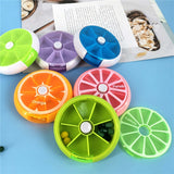 Portable Pill Box Weekly Rotating Split Fruit Points Drug Carry With You Mini Medicine Boxs Medicine Travel Pillbox