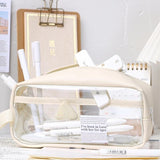 Transparent Large Capacity Pencil Bag INS Style School Case Stationery Holder Waterproof Portable Pen Case Pencil Storage Bag