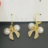 Golden Cherry Shaped Pearl Earrings