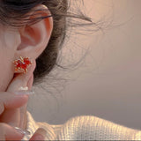 Red Maple Leaf Earrings