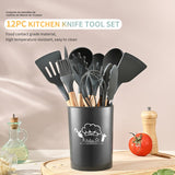 12 piece set of silicone spatula kitchen utensils