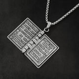 Silver Titanium Steel Bible Necklace - Foldable