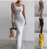 White camisole tight fitting long skirt