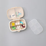 Recipiente organizador de 8 grades para comprimidos caixa de comprimidos de viagem com anel de vedação Caixa pequena para comprimidos Recipiente de palha de trigo para medicamentos 