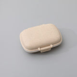 Recipiente organizador de 8 grades para comprimidos caixa de comprimidos de viagem com anel de vedação Caixa pequena para comprimidos Recipiente de palha de trigo para medicamentos 