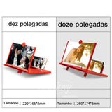 Amplificador De Tela Do Telefone 10/12 Polegada 3d Projeto Dobrável Hd Lupa De Vídeo 3d Filmes Relógio Smartphone Stand