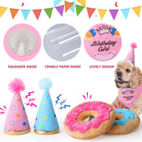 Dog Toy Birthday Set Vocal Plush Pet Toy Donuts Dog Toys  Dog Toys for Large Dogs Dog Interactive Games  Dog Stuff