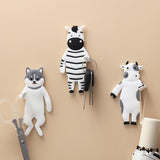 Flexible Soft Glue Traceless Adhesive Hook Kitchen Multifunctional Storage Hanger Creative Cartoon Animal Hook