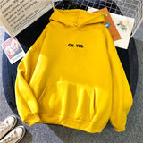 2023 Autumn and Winter New Hooded Sweater Women's Trendy Student Loose Oh, Yes Plush Pullover with Hood Coat Ins New