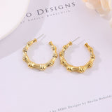 Summer European and American Plated CCB Bamboo Knot Earrings Cross border Popular Fashion and Individualized Women's Earrings Earring Ornaments
