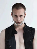 Silver Mechanical Blood Blade Mask-Men's chin