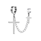 brincos de aço inoxidável feminino preto/prata cor cross gótico punk rock estilo pendientes