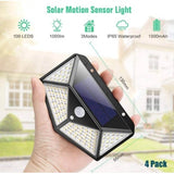 Luminária Solar 100 Led Com Sensor Jardim Externa Prova D'água 1 Unidade