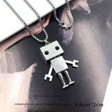 Colar Block Robot Fashion Titanium Steel-prata