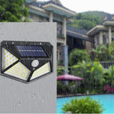 Luminária Solar 100 Led Com Sensor Jardim Externa Prova D'água 1 Unidade