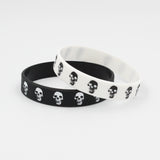Silicone Couple Bracelet - Black and White Skull Head